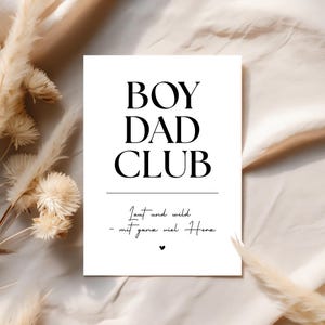 Carte « Boy Dad Club » – Cadeau pour les papas de garçons – Proverbe affectueux – Cool Dad Club | Carte pour la fête des Pères ou juste pour le plaisir