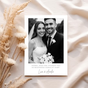 Personalized wedding thank you card with photo | Thank you card for guests | Individual thank you gift | Thank you note for the bride and groom