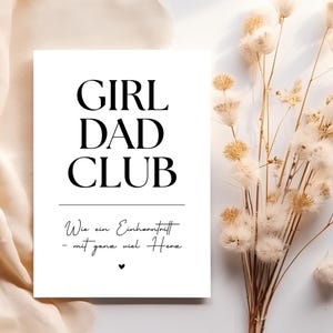 Carte « Girl Dad Club » – Cadeau pour les papas de filles – Proverbe affectueux – Cool Dad Club | Carte pour la fête des Pères ou juste pour le plaisir