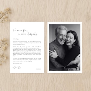 Foto personalizada para el padre de la novia – Carta emotiva | Regalo de boda | Tarjeta para papá el día de la boda