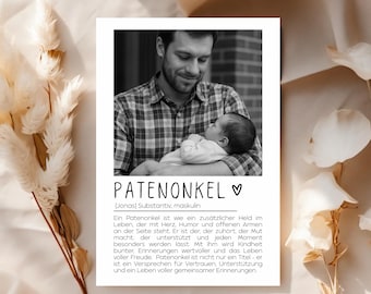¿Te gustaría ser mi padrino? Pregúntale al padrino | con foto | tarjeta personalizada | ahijado | padrino