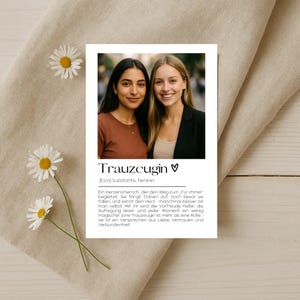 Vuoi essere la mia damigella d'onore? – Damigella d'onore | Biglietto d'auguri per il testimone | Personalizzato con foto | Biglietto di nozze | Chiedi alla damigella d'onore