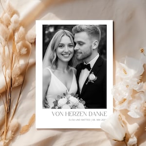 Personalized wedding thank you card with photo | Thank you card for guests | Individual thank you gift | Thank you note for the bride and groom