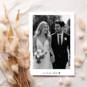 Personalized wedding thank you card with photo | Thank you card for guests | Individual thank you gift | Thank you note for the bride and groom