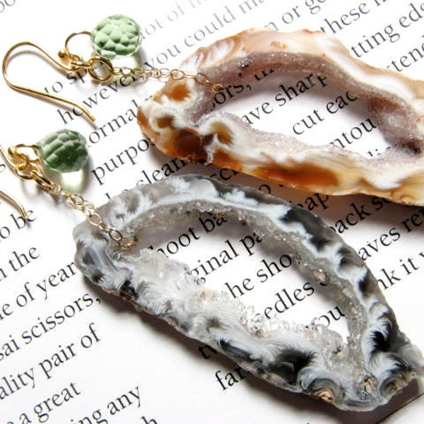 Estonia, Bejeweled Geode Slice Earrings