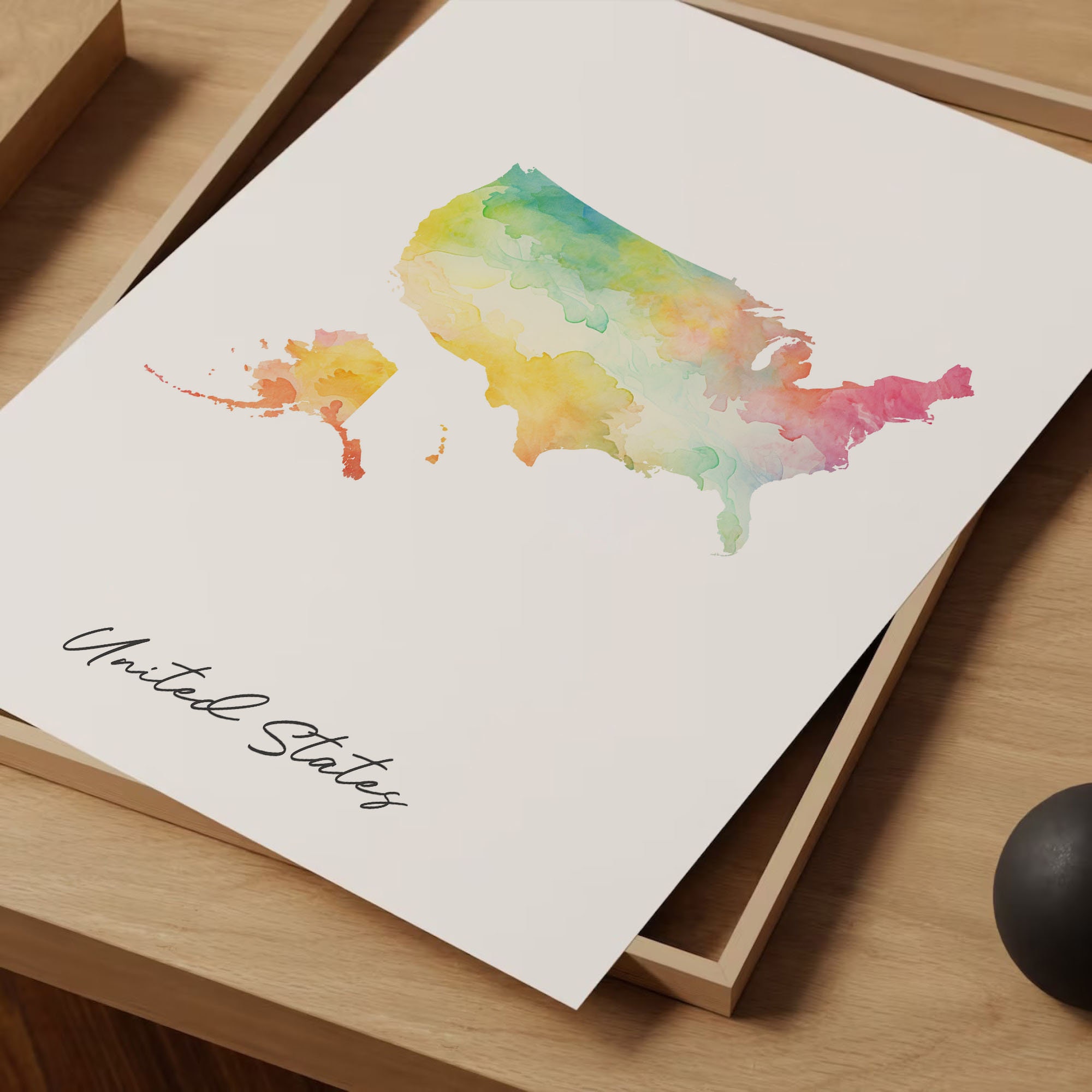 United States Watercolor Map Print - Il Fullxfull.5916776656 3f49
