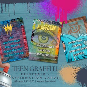 40 tarjetas de afirmación imprimibles para adolescentes: citas inspiradoras para jóvenes, descarga digital (2,5 x 3,5 pulgadas)