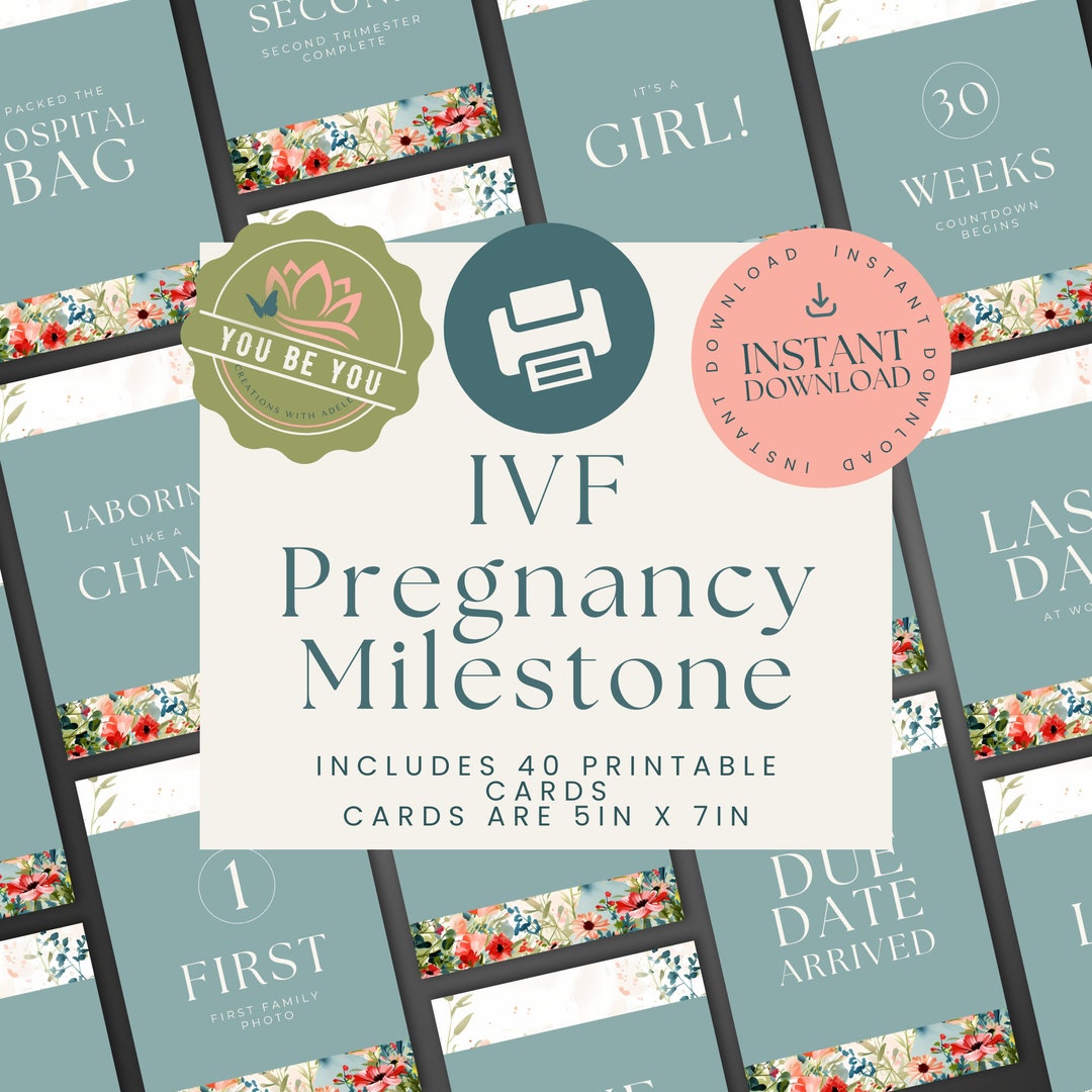 IVF Pregnancy Milestone Cards - Printable Cards & Keepsakes for ...
