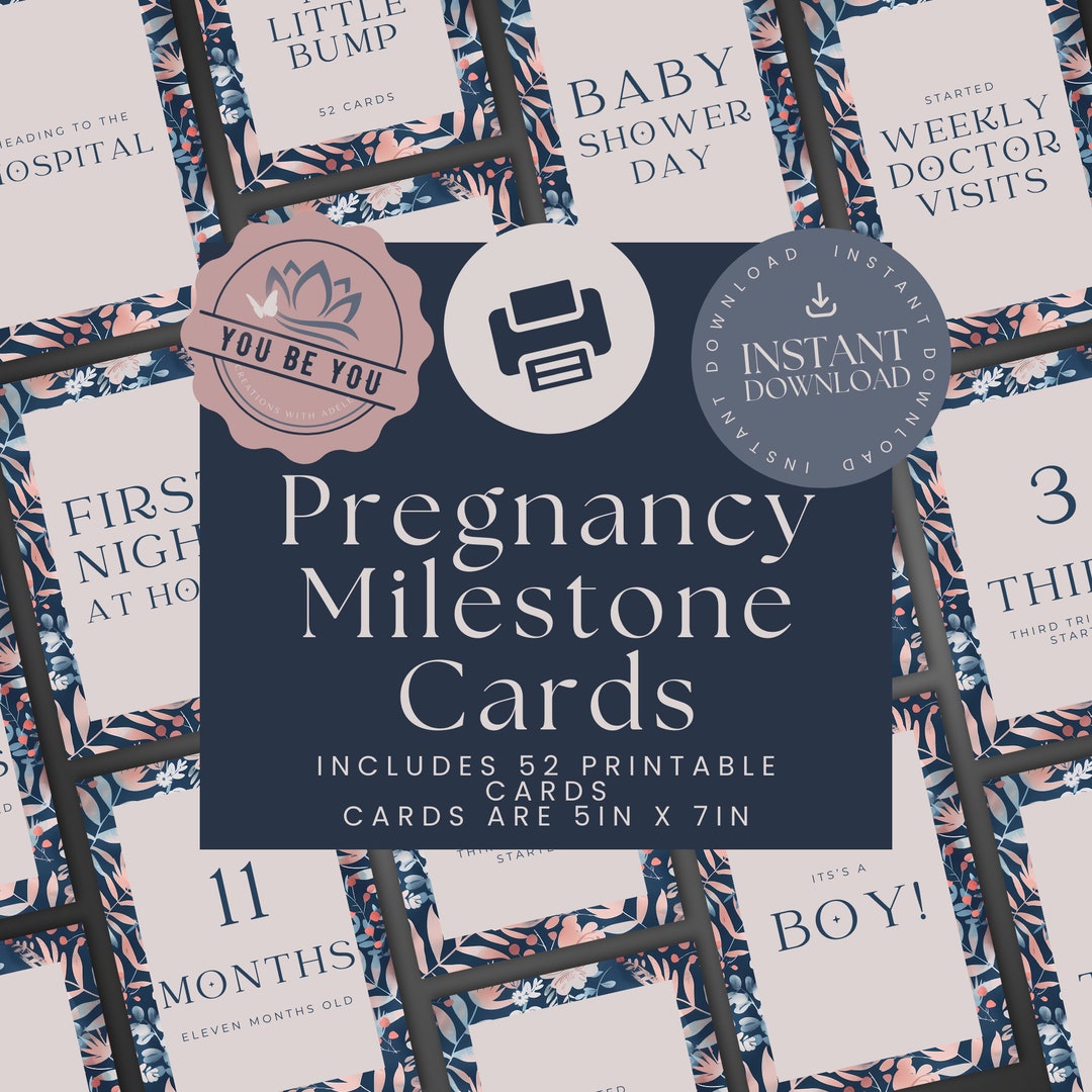 Pregnancy Milestone Cards - Printable Cards & Keepsakes for Expecting Mothers - Etsy