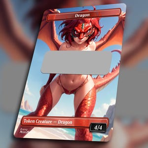 Dragon Girl Scratch Off MTG Token