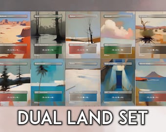 Minimalist MTG Proxy Dual Lands Set: Commander EDH