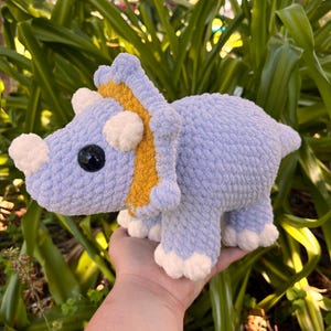 Crocheted Triceratops Plushie