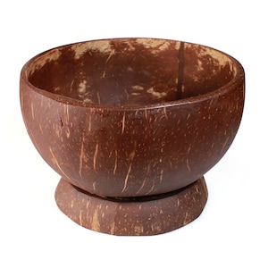 Case of 120 (2.80 each) handmade large coconut shell containers with base