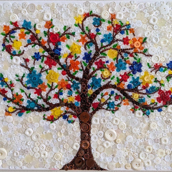 Blossom Tree - Buttons and Arcrylic on Canvas 24in x 18in