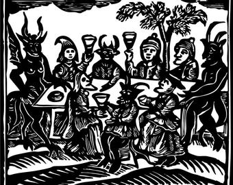 Gothic Witch Woodcut SVG File