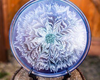 Blue Resin Flower Platter