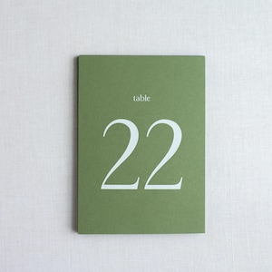 double sided white ink printed table numbers | modern wedding reception table numbers - 5x7 inches