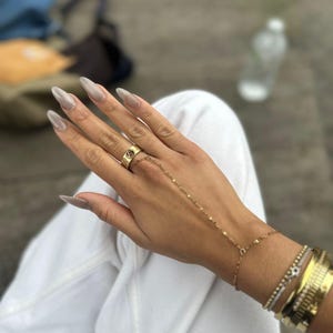 Gold Hand Bracelet Finger Chain Waterproof Dainty Bracelet, Gold Slave Chain Bracelet Long Lasting