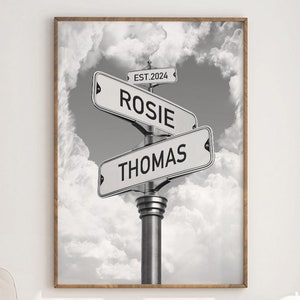 Personalisierte Name Straßenschild Wandkunst, digitaler Download