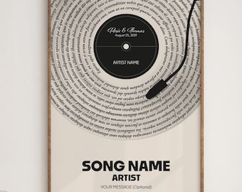 Songtexte individuuml Druck, Geschenk zum Jahrestag (Digitaler Download)