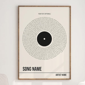 Custom Vinyl Lyrics Print, Off White, Personalised Music Poster, Customizable Music Gift, Wedding Song Dance, DIGITAL DOWNLOAD