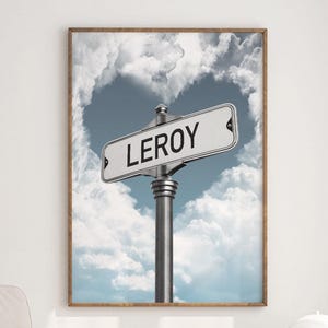 Personalized Street Sign Wall Art - Custom Name Road Sign, Digital Download, Vintage Home Decor