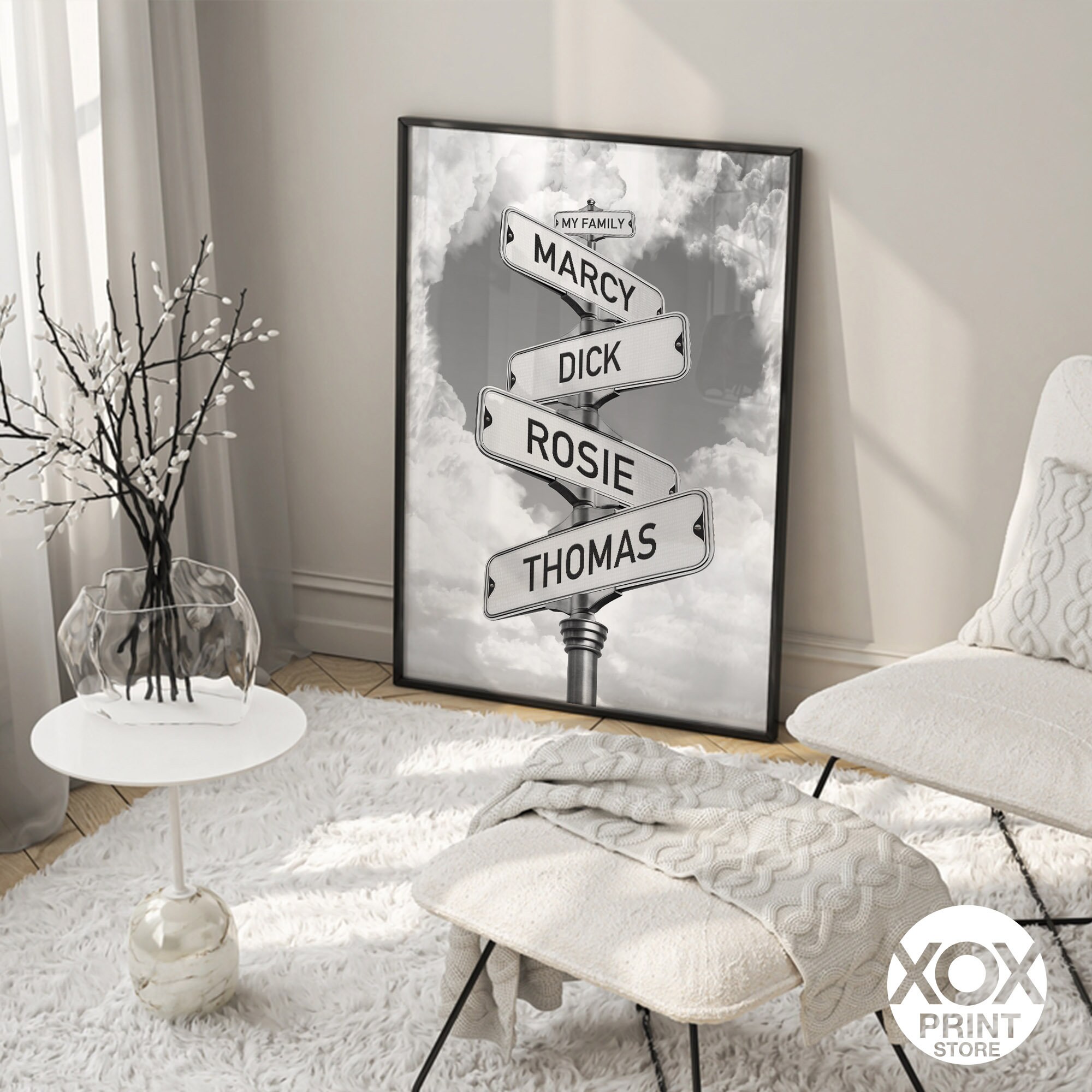 Personalized Family Names Street Sign Wall Art (digital Download) - Etsy