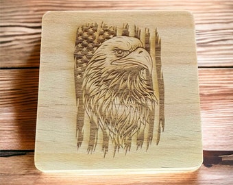 Customized eagle Coaster, Perfect gift or to display on your table.