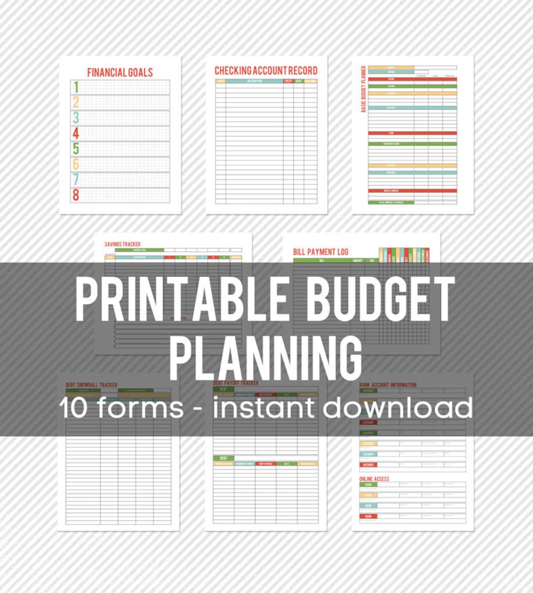Printable Budget Planning Forms - INSTANT DOWNLOAD - Etsy