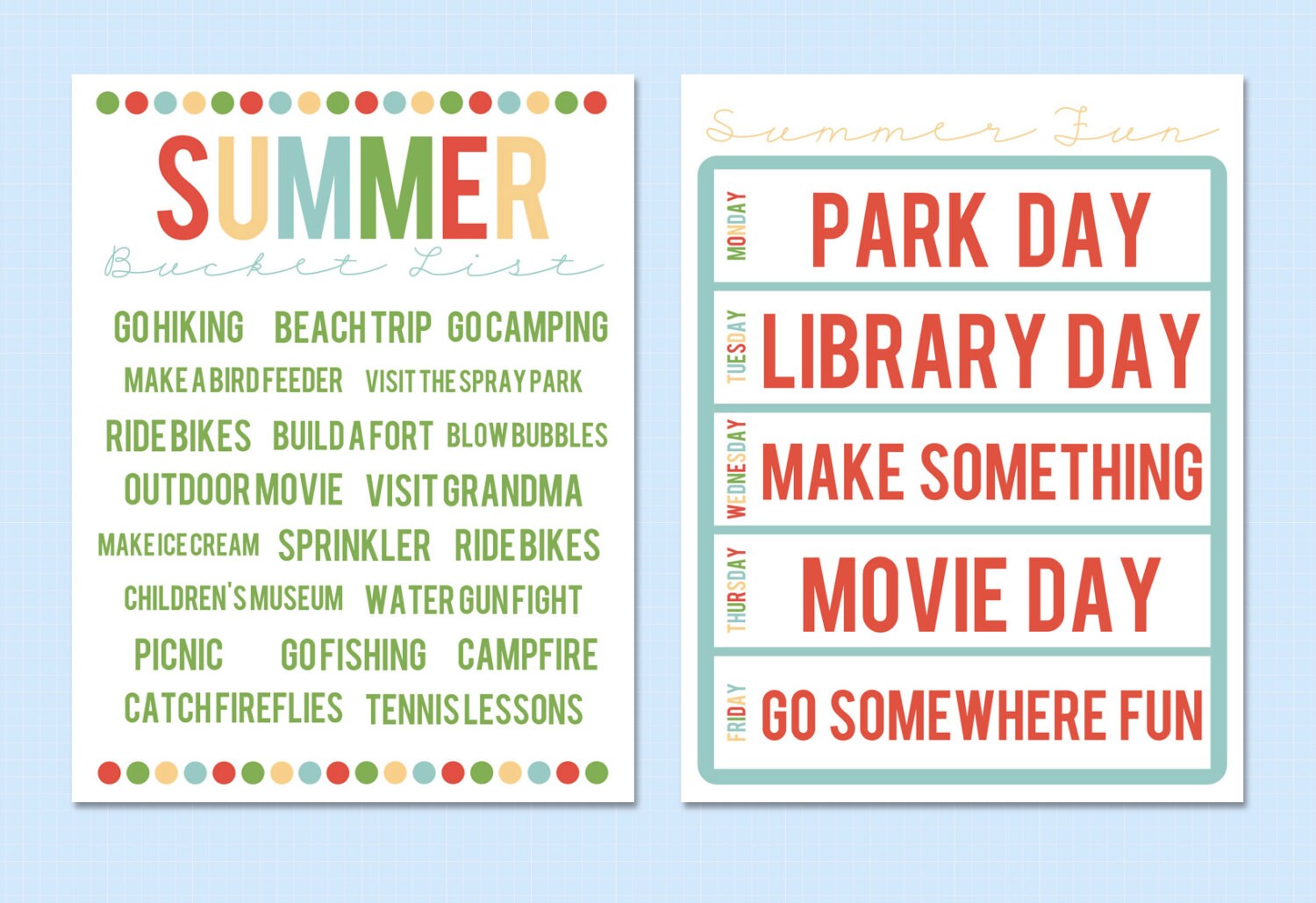 Summer Fun Printable Pack - Editable PDF - Etsy