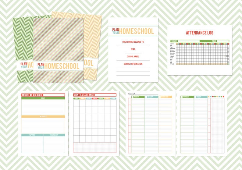 Printable undated homeschool planner perpetual etsy