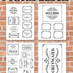 Printable Potions Labels - INSTANT DOWNLOAD