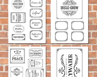 Printable Potions Labels - INSTANT DOWNLOAD