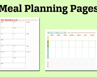 Printable Meal Planning Pages