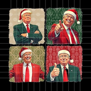 Christmas Trump Png, Funny Trump 2024 Christmas Png, Humorous Trump Xmas, Santa Trump Png