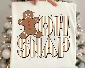Oh Snap Png, Christmas Gingerbread png, Merry Christmas Png, Funny Gingerbread Png, Bright Color Christmas Png, Coquette Bow, Digital File