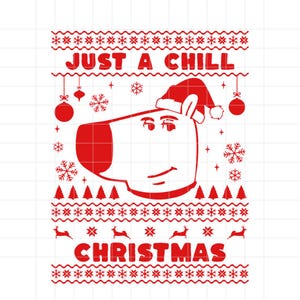 Just Chilling On Christmas Ugly Christmas Png, Chill Guy Christmas Png, Funny Dog Cartoon Png, Tiktok Meme, Chill Guy Png