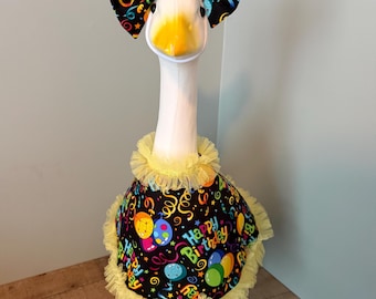 Happy Birthday Goose Dress and Bow set - Porch Decor