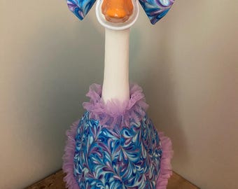 Peacock Swirl Goose Dress Outfit Country Cottage Farmhouse Porch Decor