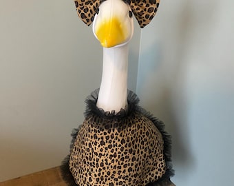 Cheetah Print Porch Goose Outfit - Handmade in the USA - Sizes 17"-23"
