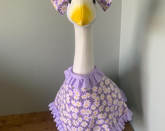Goose Dress Purple Daisy Print Outfit Country Cottage Farmhouse Porch Decor