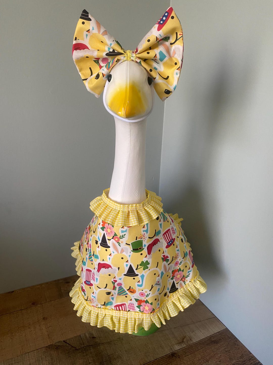 Duck Duck Porch Goose Dress Outfit With Gingham Trim - Spring & Summer ...