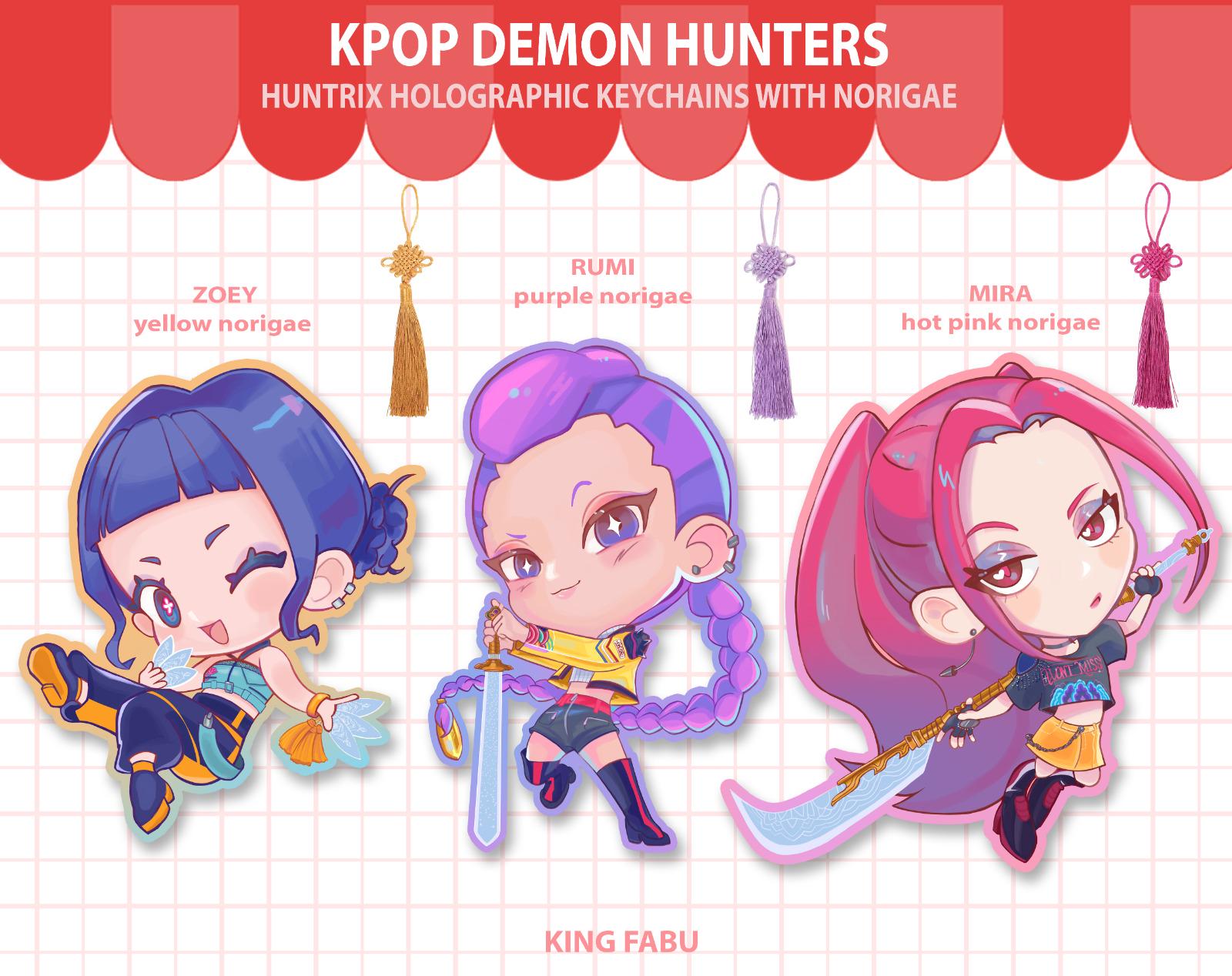 Huntrix / Kpop Demon Hunters Keychains + Norigae - Etsy