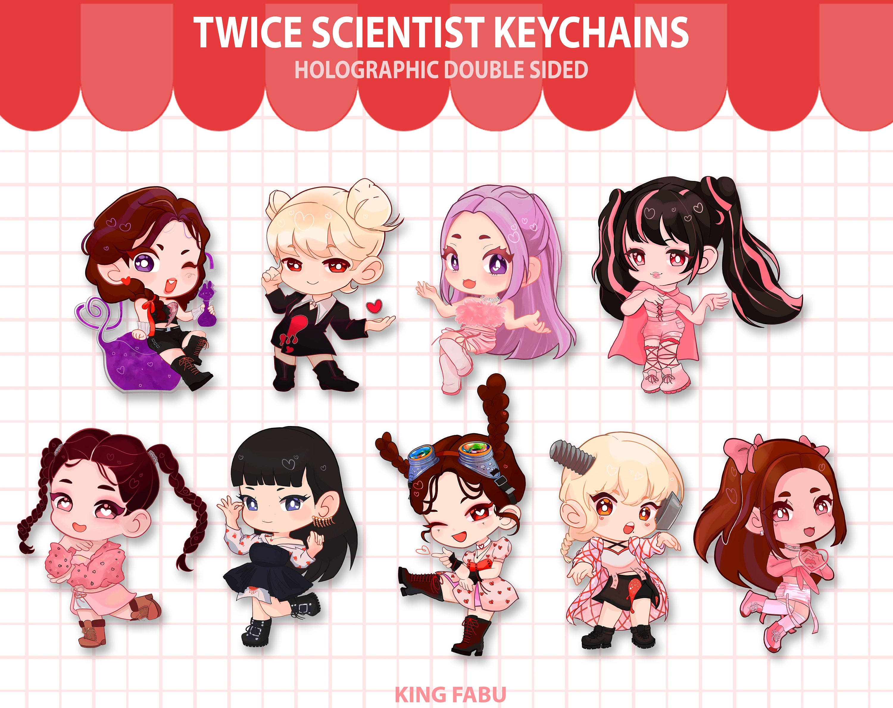 TWICE Scientist Keychains