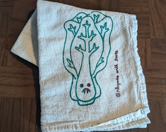 Bok Choy Kitchen Towel, Rocky Bok Choy Veggie Vampire