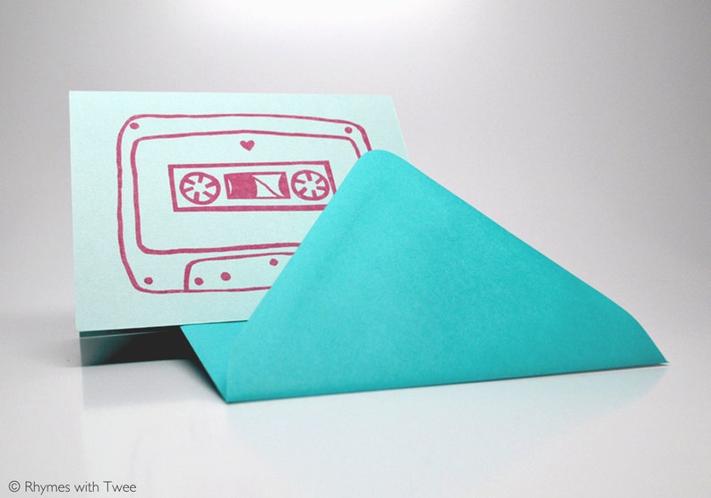 Mix Tape Love Card, Pink anniversary or valentine, I'll be the b-side to your a-side. image 5