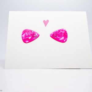 Guitar Pick Lesbian Love Card, pink loves pink, glad I picked you Bild 1