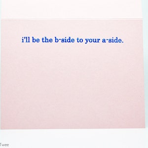 Mix Tape Love Card, Pink anniversary or valentine, I'll be the b-side to your a-side. image 3