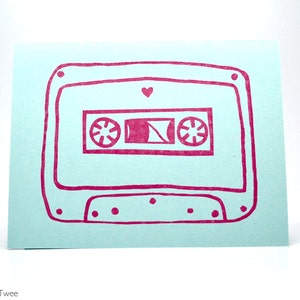 Mix Tape Love Card, Pink anniversary or valentine, I'll be the b-side to your a-side. image 4