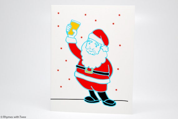 Download Craft Beer Christmas Card Set Of 5 Santa Wants Craft Beer Etsy PSD Mockup Templates